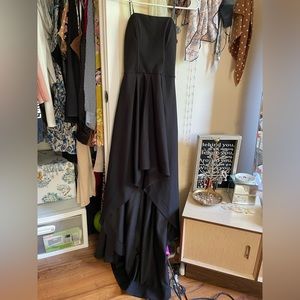 Strapless high low black dress